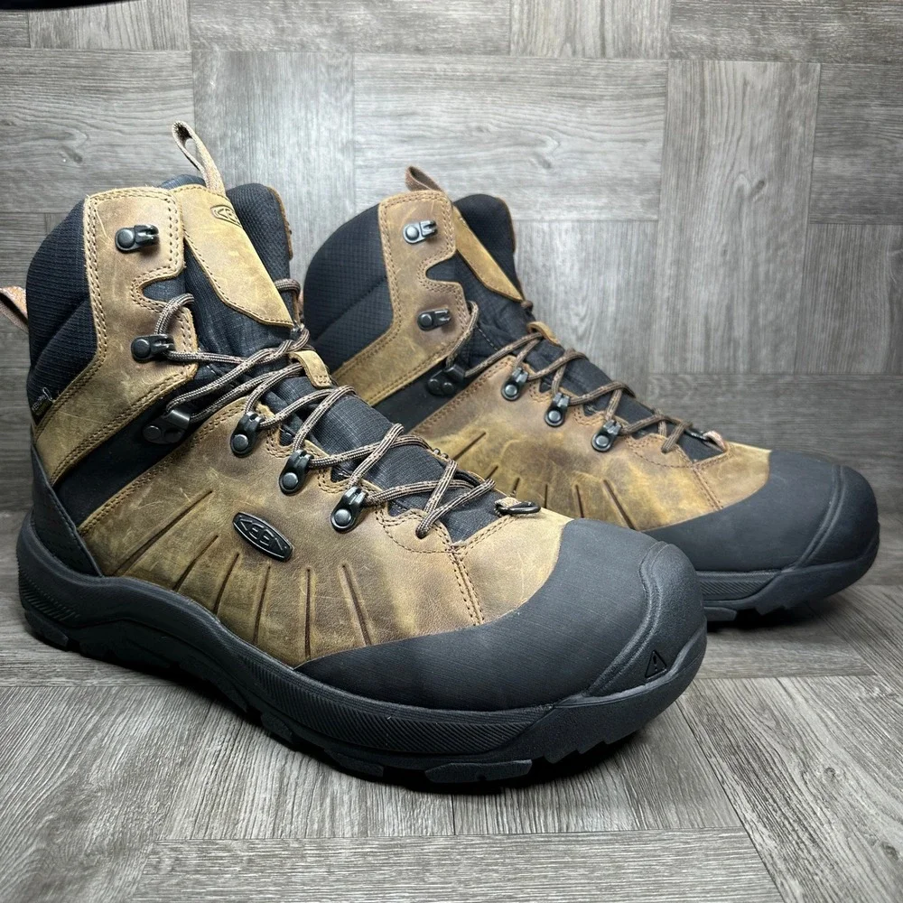 KEEN Revel IV Mid Polar Hiking Boots Mens 15 Brown Waterproof Leather NEW